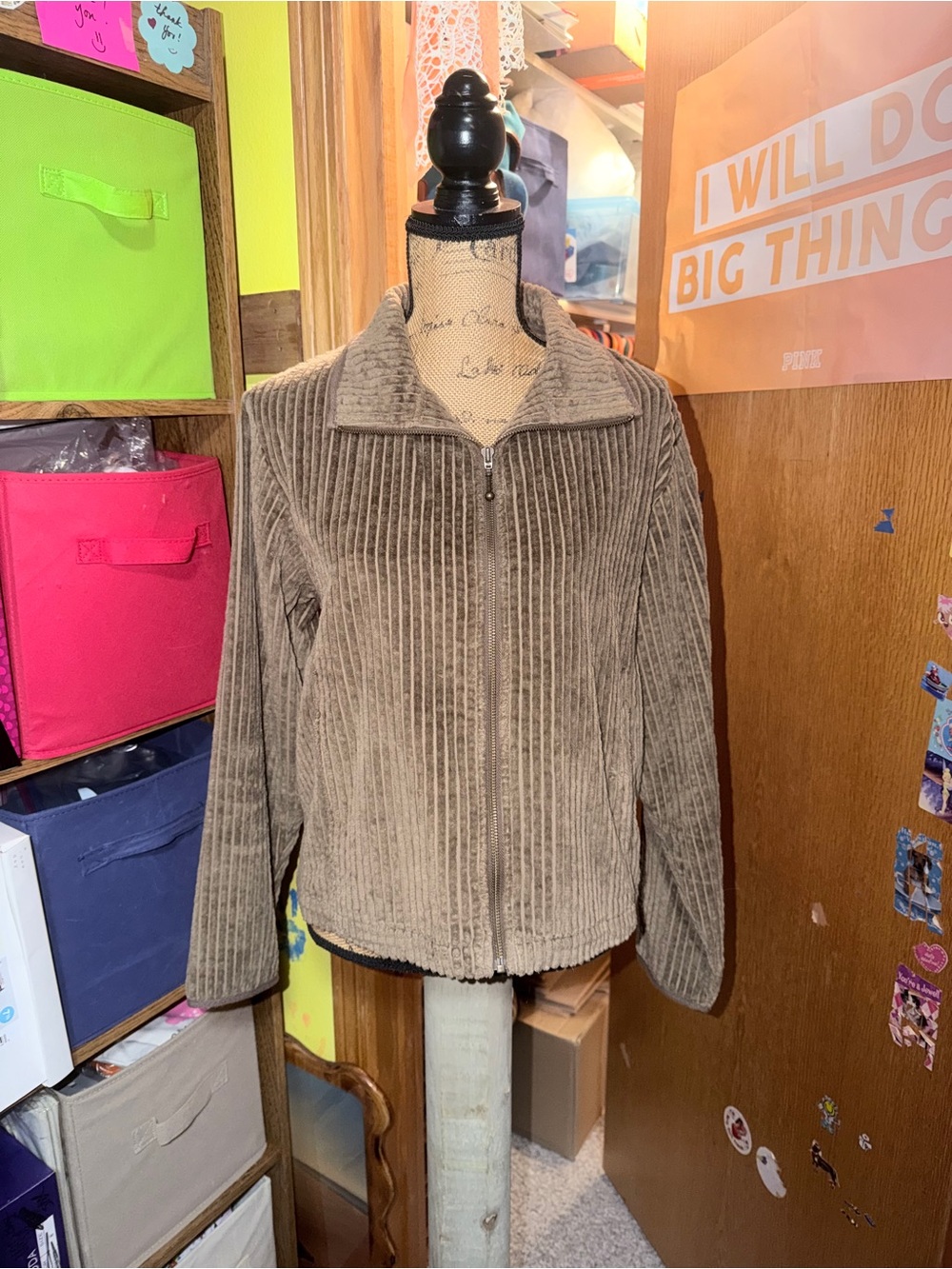 Woolrich tan/light brown 🤎Ribbed Teddy Jacket with Zip